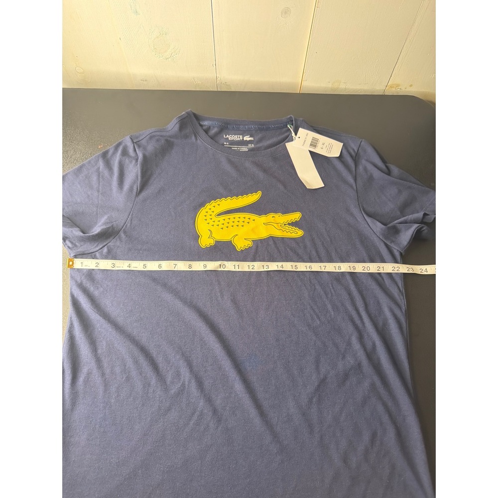 Lacoste Sport Mens XL Navy Ultra Dry Graphic T-Shirt TH2042-51 - Picture 5 of 9